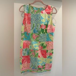 Lilly Pulitzer white label Krista patchwork shift, sz 12